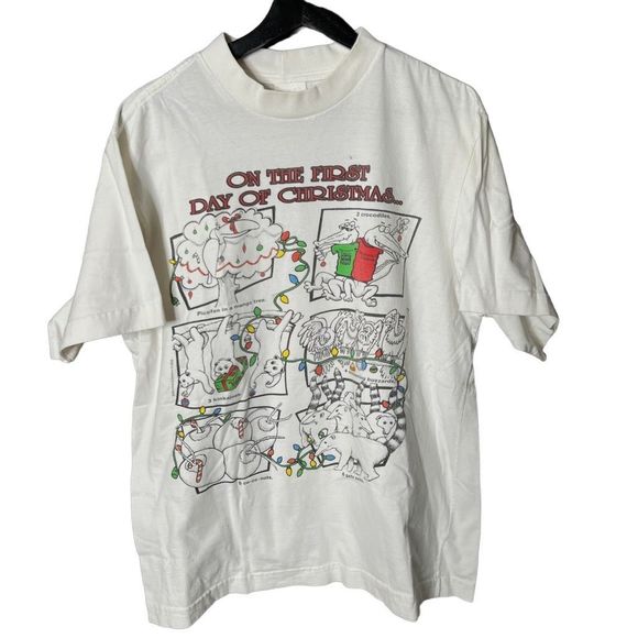 VTG Panama Christmas T Shirt Large - Picture 1 of 5